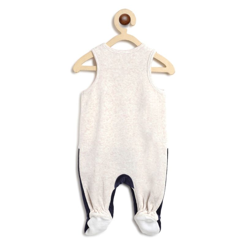 Boys Light Natural Velour Bodysuit with Babysuit image number null